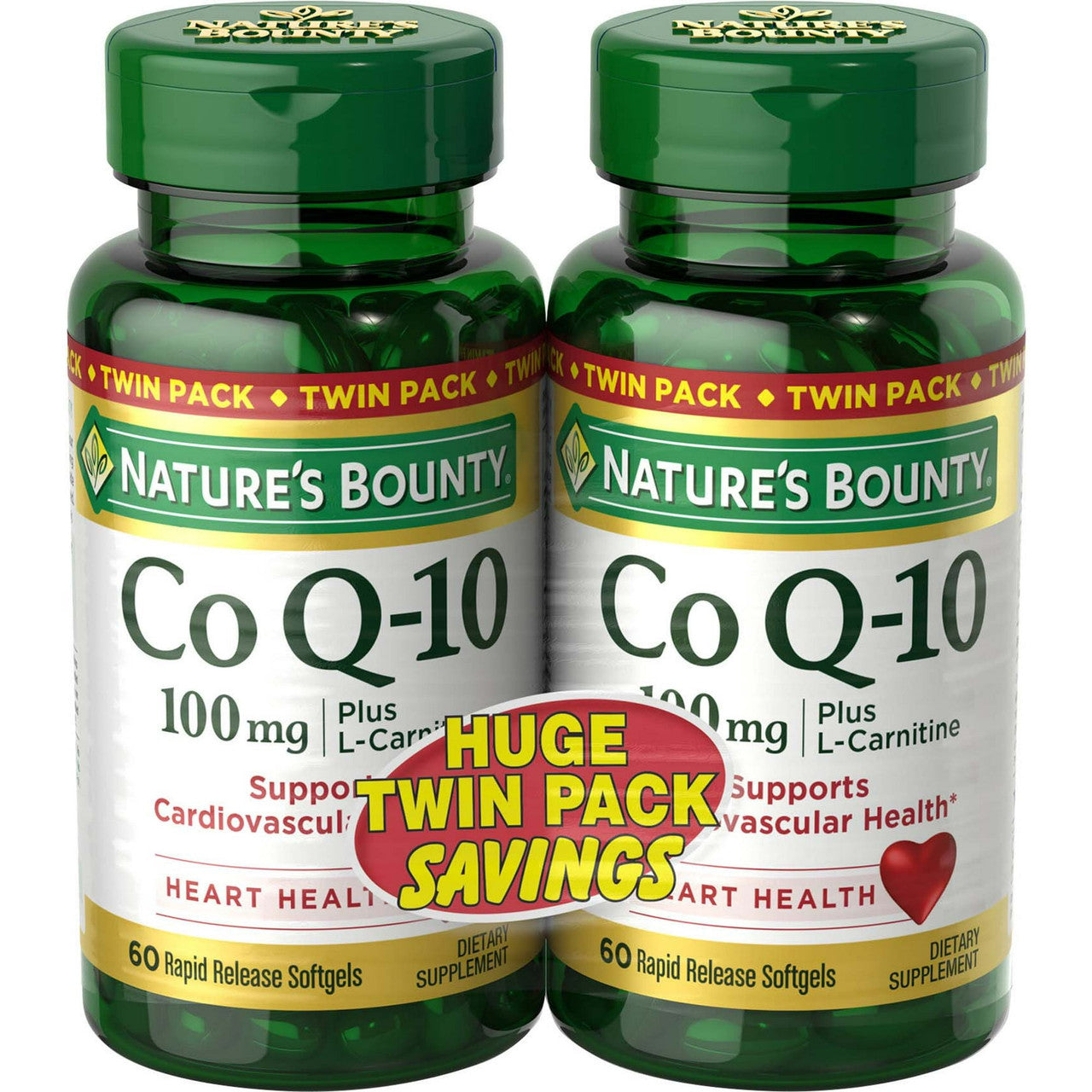 Natures Bounty Co Q10 Pills and Supplement Softgels, 2 Ea